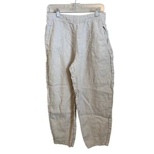Poetry Womens 100% Linen Tapered Trousers Pants Oatmeal Beige Size US 10
